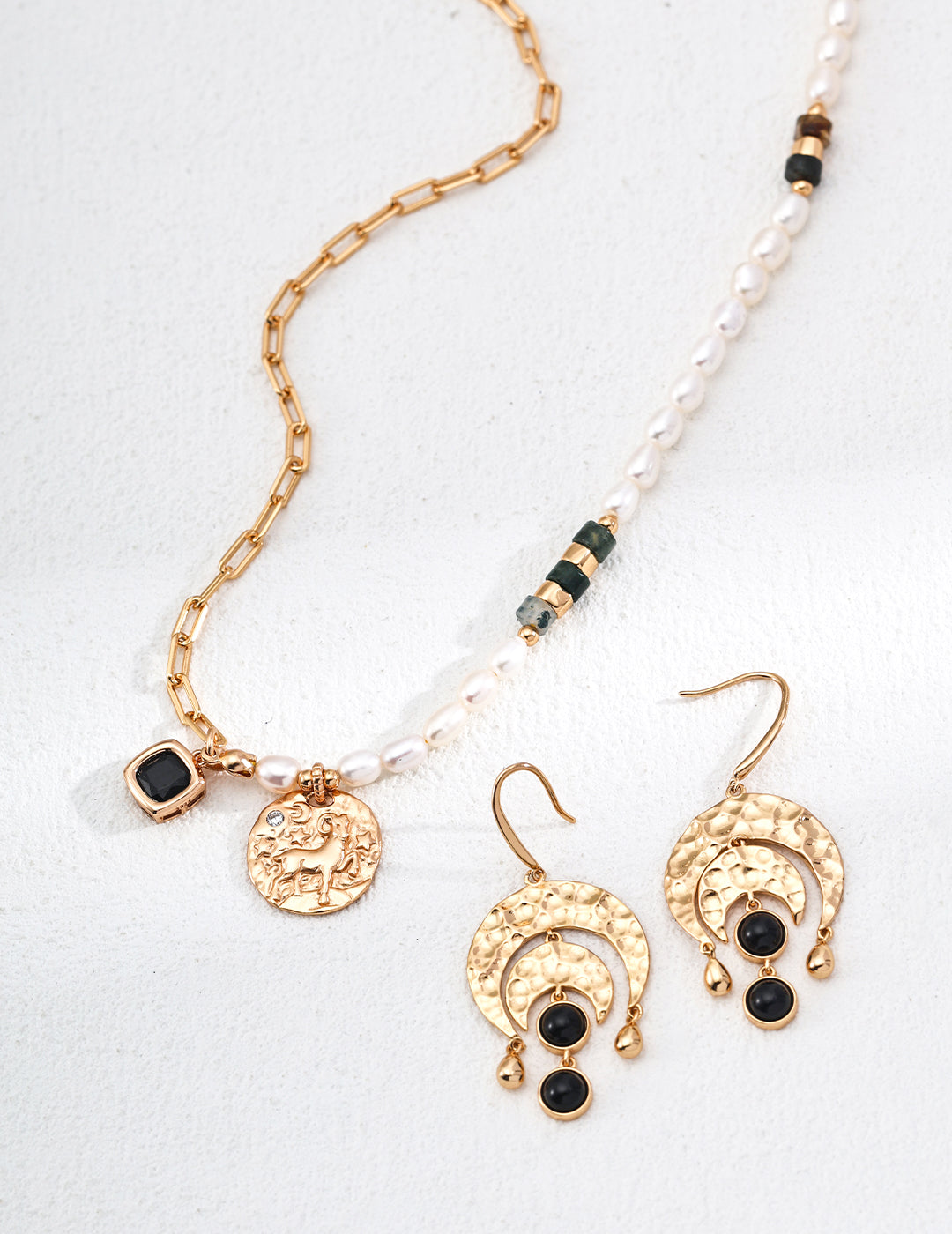 Nebula Cocoon Necklace | S925 Natural Pearl Water Grass Agate Zircon