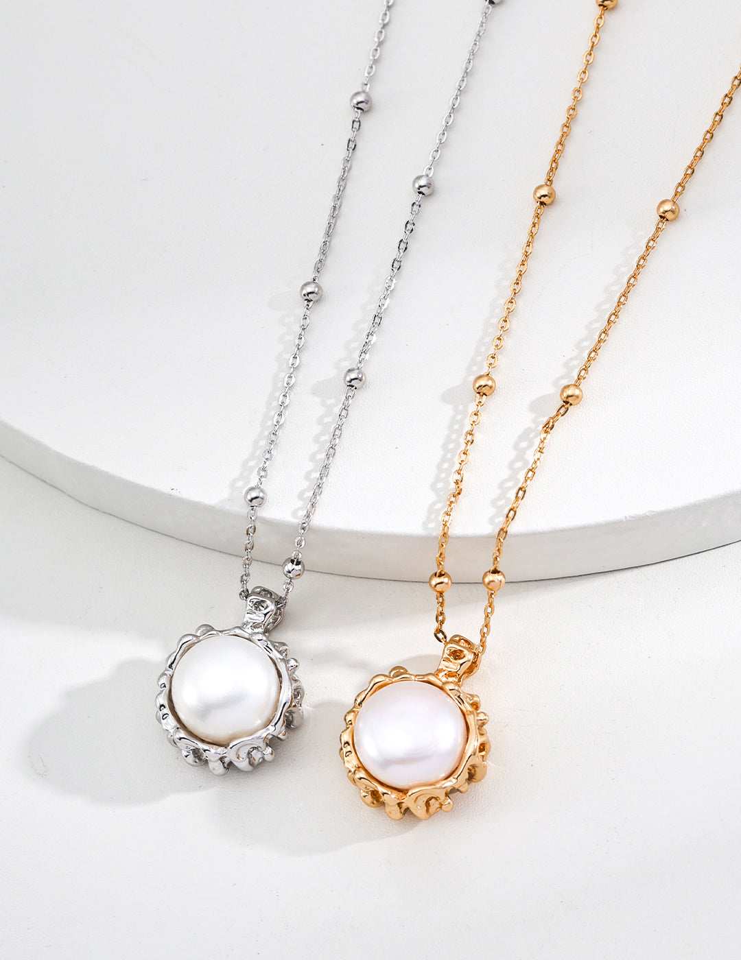 Full Moon Harmony Necklace|S925 Silver Moon Phase Jewelry in Vintage Gold