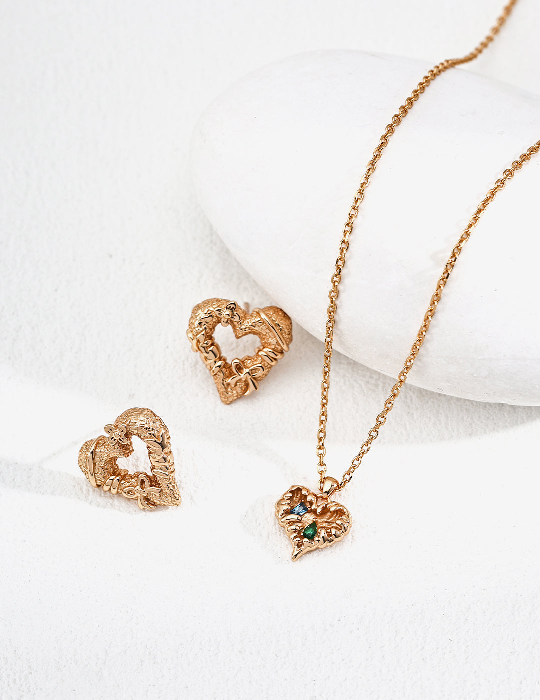 Star Heart Earrings|S925 Vintage Gold Heart Earrings