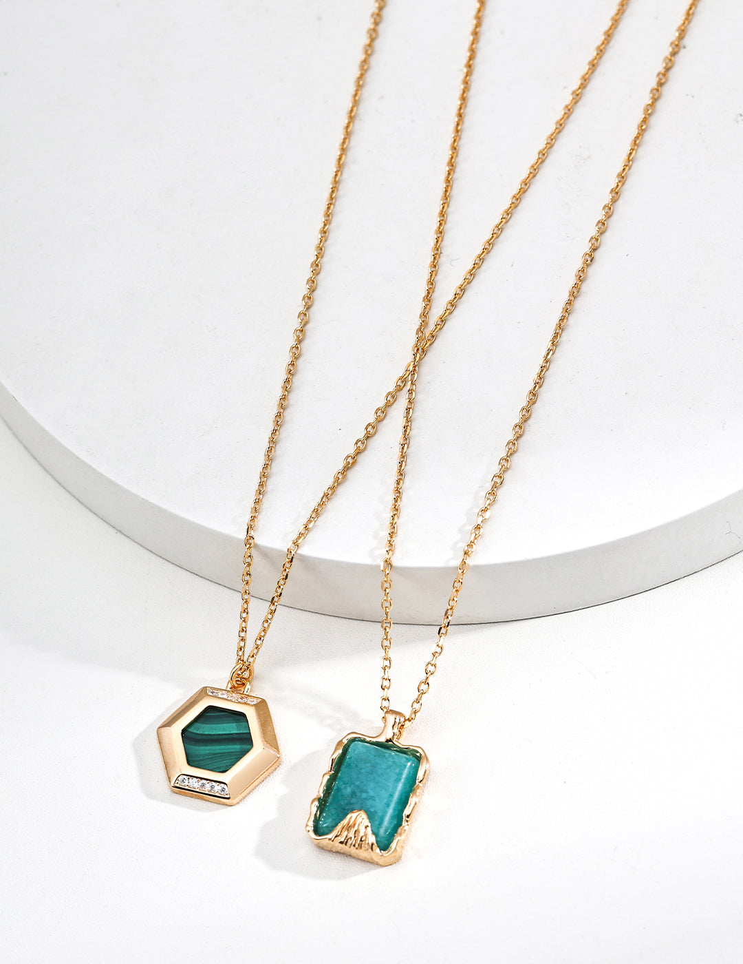 Star Pattern Secret Necklace|S925 Vintage Golden Malachite Zircon