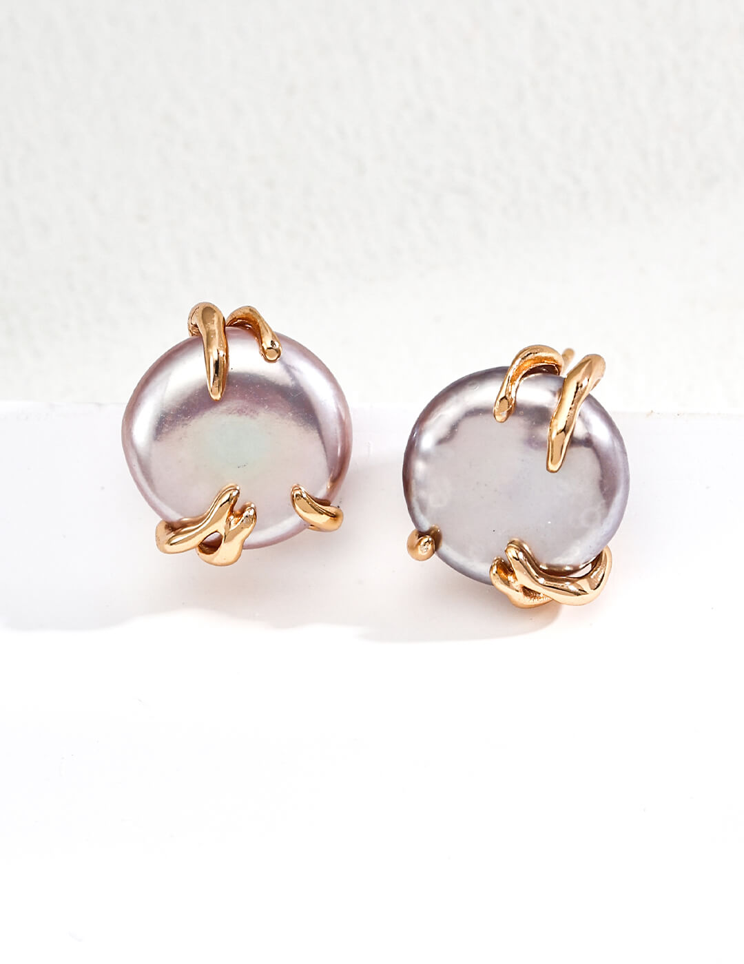 S925 Silver Pearl Jewelry Set – Vintage Gold Necklace & Earrings