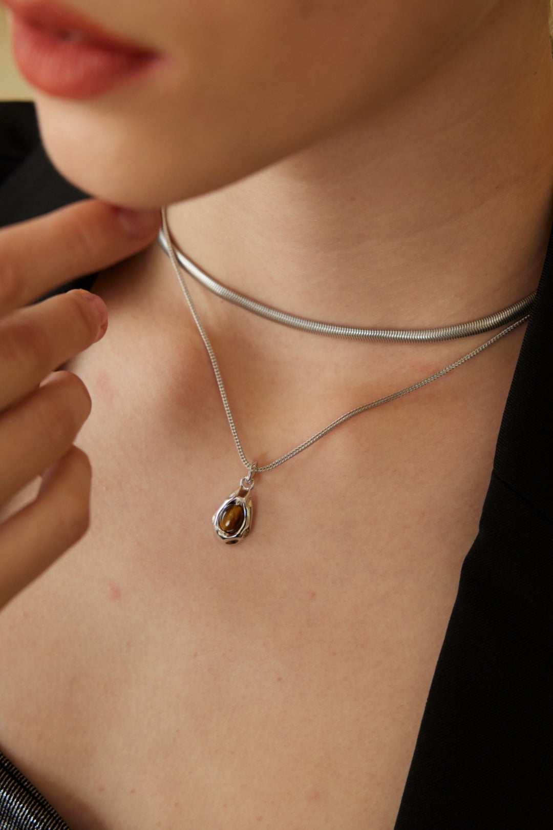 Guardian Eye Necklace | S925 Tiger Eye Stone Pendant