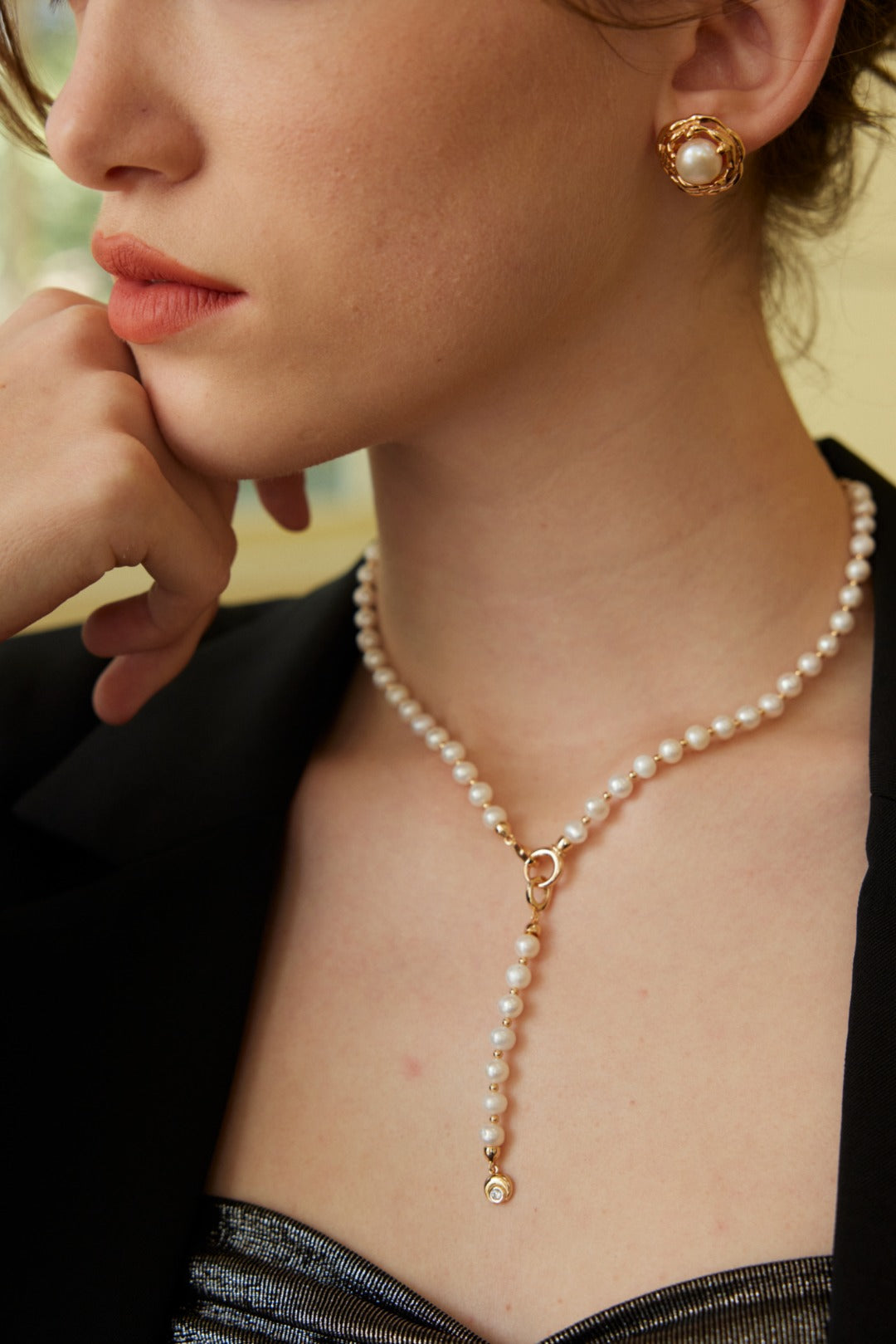 Galaxy Whispering Necklace | S925 Natural Pearl Zircon