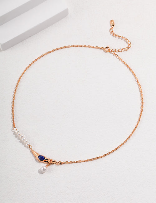 Waxing Crescent Glow Necklace|S925 Silver Moon Phase Jewelry in Vintage Gold
