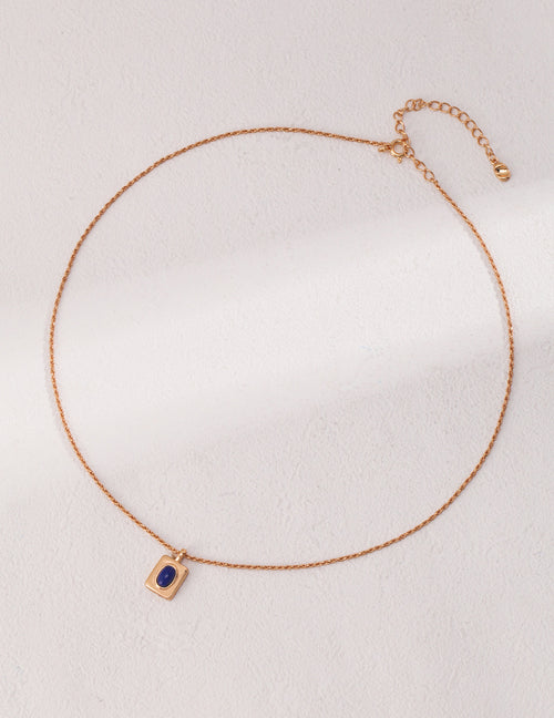 S925 Silver Lapis Lazuli Moon Necklace – Waxing Gibbous Jewelry