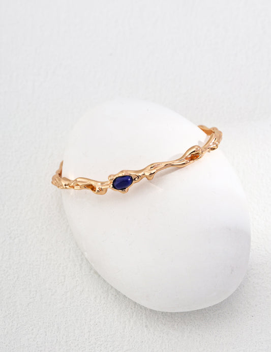 Waning Gibbous Moon Lapis Lazuli Bracelet