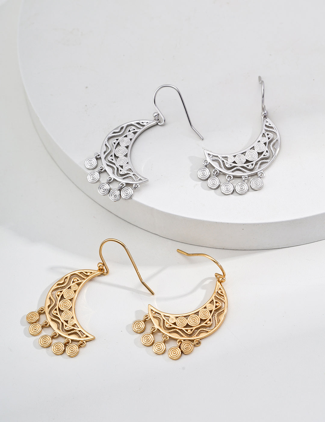 Waxing Crescent Rhythm Earrings