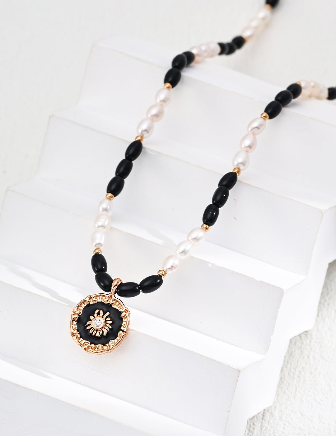 Starry Night Poem Necklace | S925 Pearl Agate Glaze