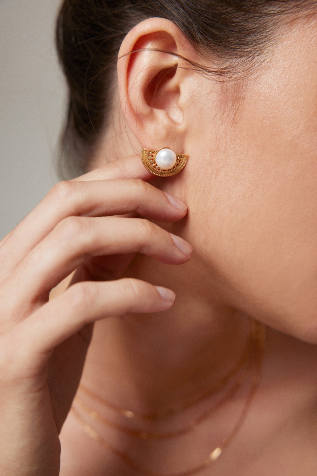First Quarter Pearl Earrings