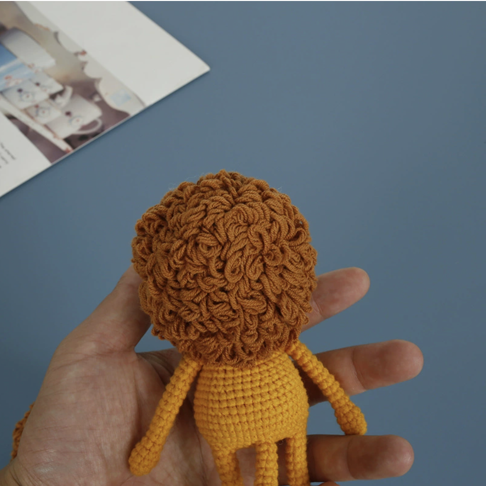 Handcrafted Crochet Long-Legged Lion Pendant
