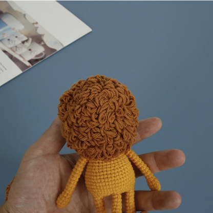 Handcrafted Crochet Long-Legged Lion Pendant