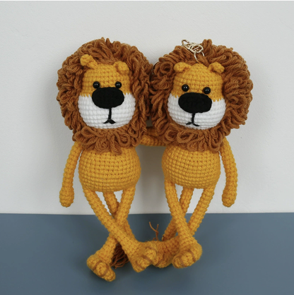 Handcrafted Crochet Long-Legged Lion Pendant