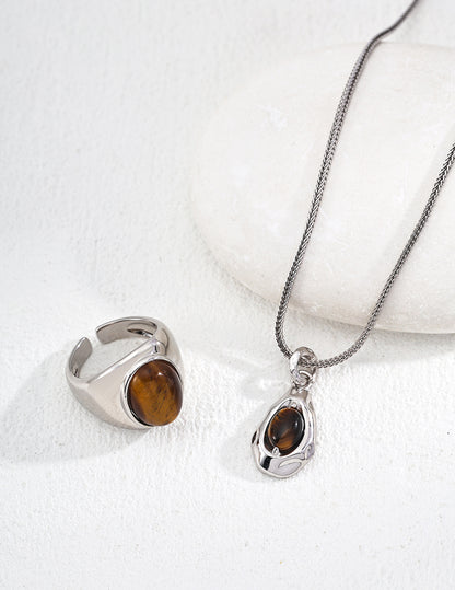 Guardian Eye Necklace | S925 Tiger Eye Stone Pendant