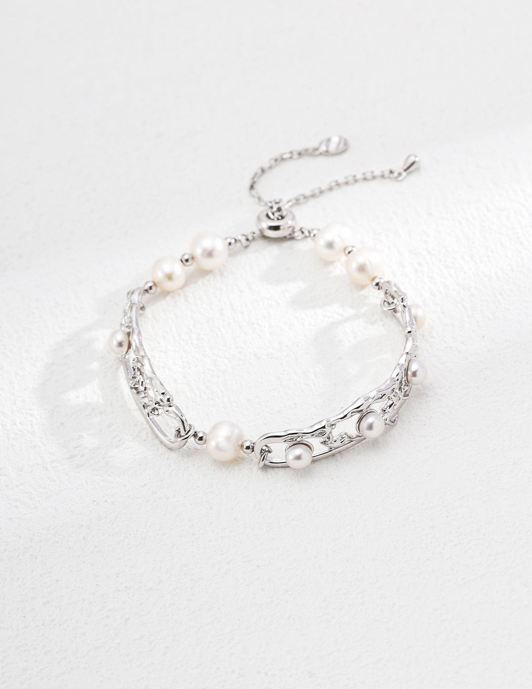 Star Track Pearl Set｜S925 Silver Pearl Bracelet + Earrings