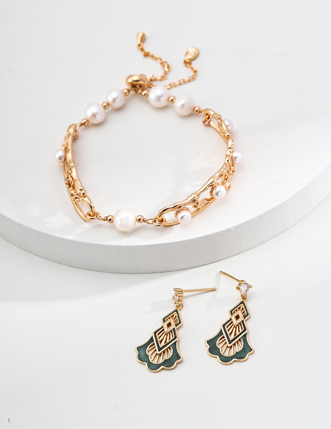 Galaxy Glaze Earrings | S925 Vintage Gold Glaze Zirconia