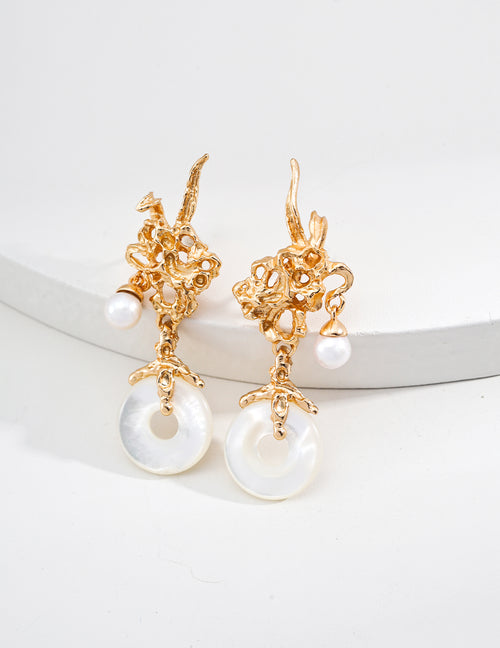 Whisper of the Moon Earrings | S925 Natural Mother-of-Pearl