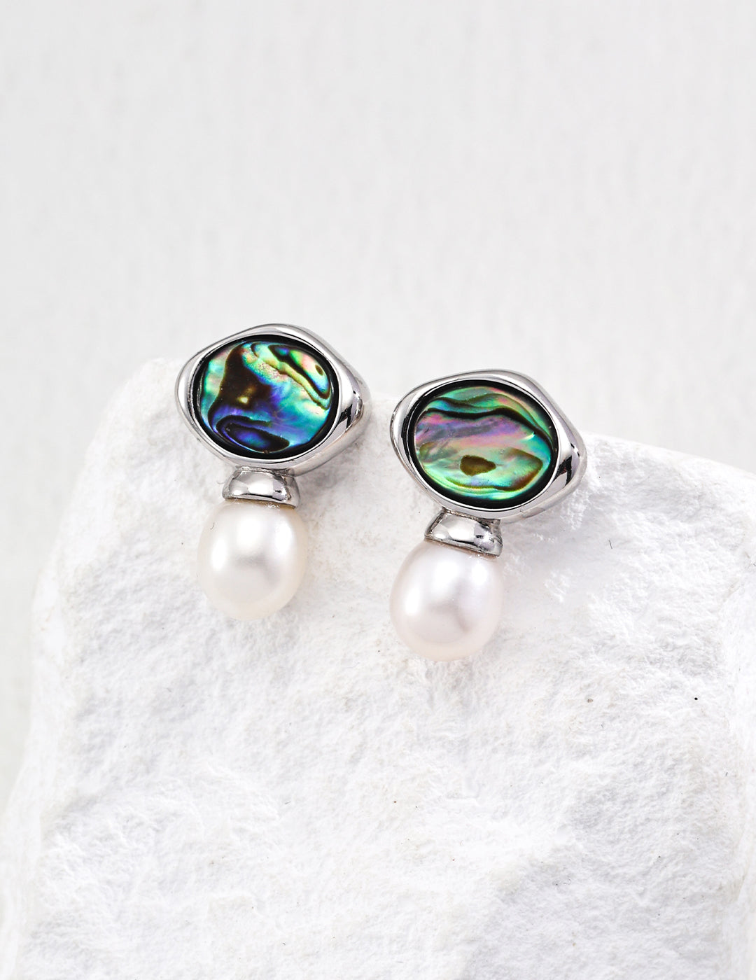 Star Shell Whisper Earrings | S925 Two-color Pearl Scallop