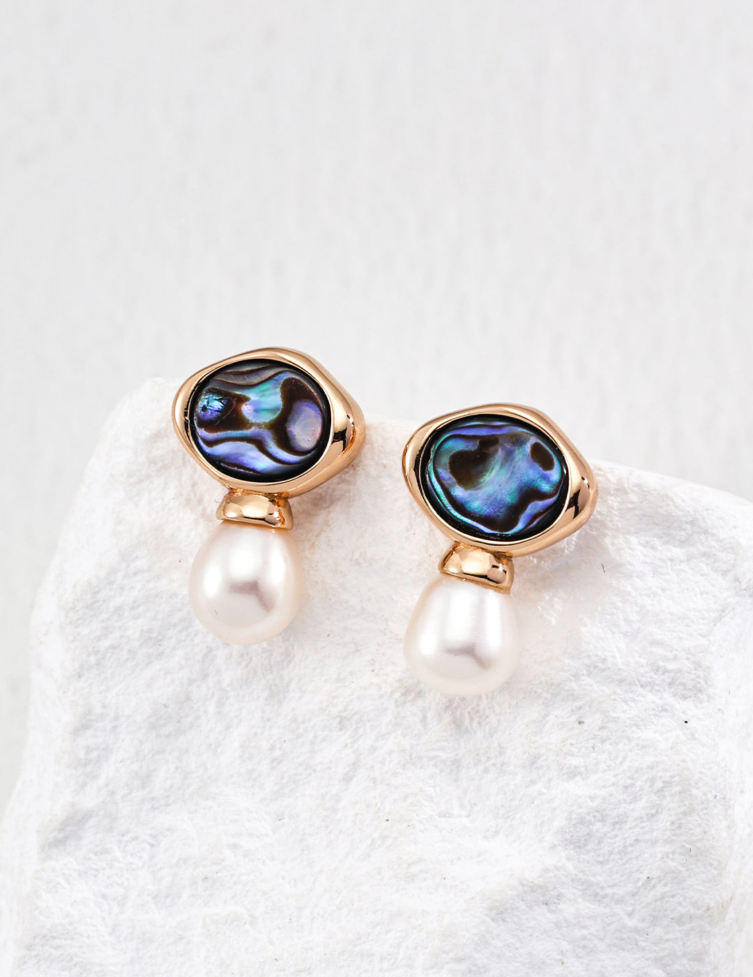 Star Shell Whisper Earrings | S925 Two-color Pearl Scallop