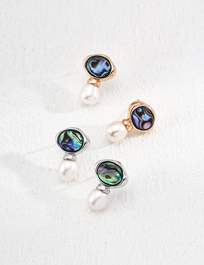Star Shell Whisper Earrings | S925 Two-color Pearl Scallop