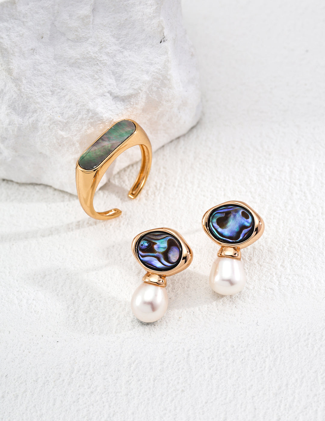 Star Shell Whisper Earrings | S925 Two-color Pearl Scallop