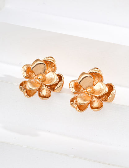 Nebula Flower Earrings | S925 Retro Gold Minimalist Star Track Earrings