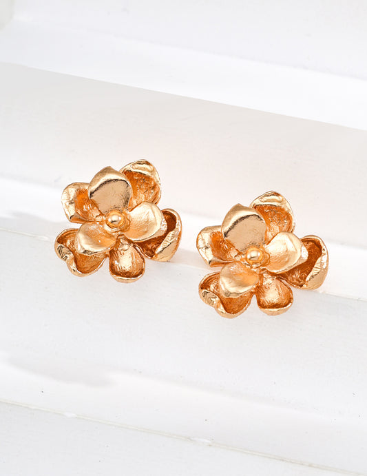 Nebula Flower Earrings | S925 Retro Gold Minimalist Star Track Earrings