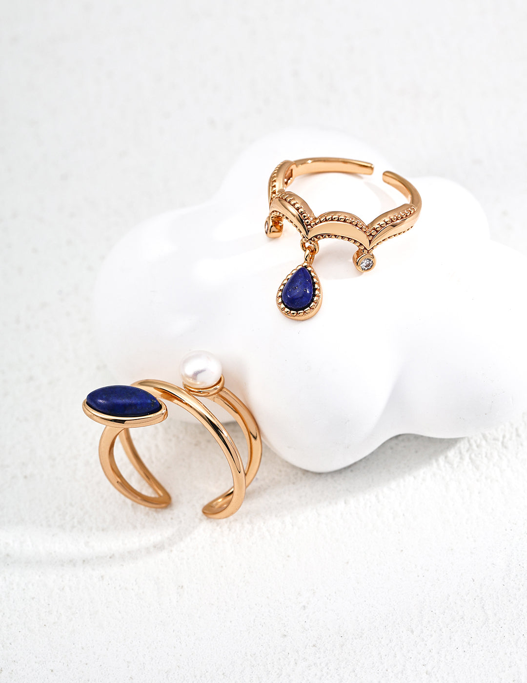 Star Eye Ring｜S925 Vintage Gold Lapis Lazuli Zircon Ring