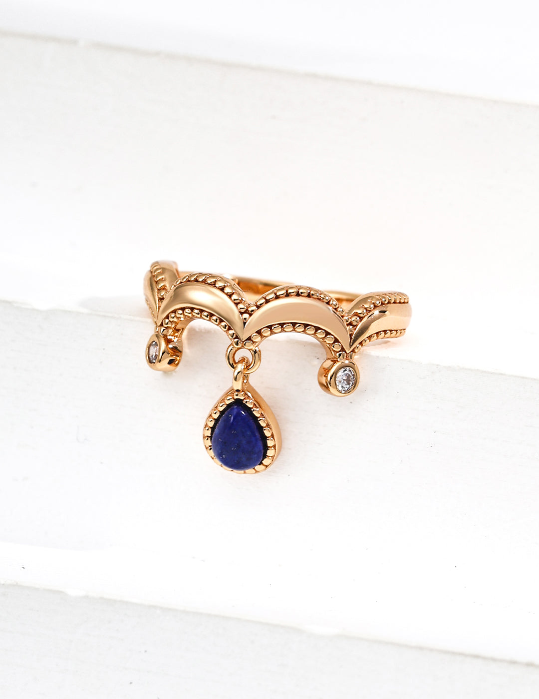 Star Eye Ring｜S925 Vintage Gold Lapis Lazuli Zircon Ring