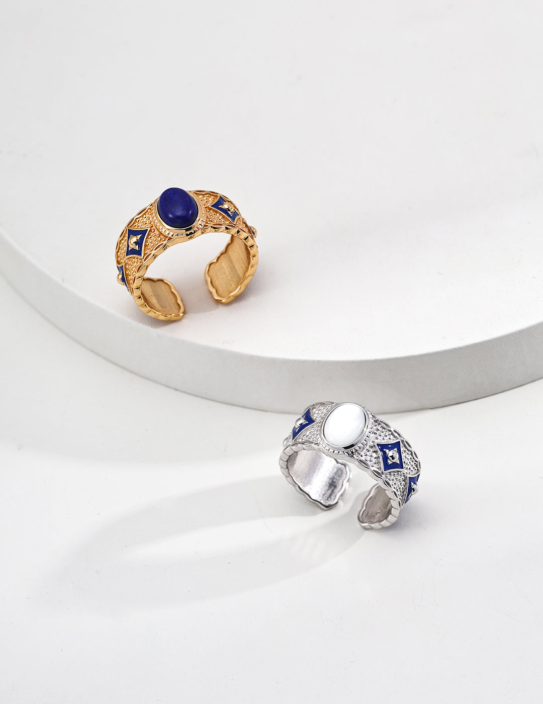 Starry Sky Ring｜S925 Silver Lapis Lazuli Mother-of-Pearl Ring