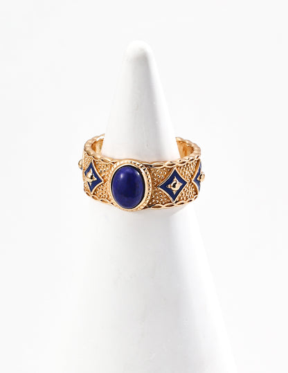 Starry Sky Ring｜S925 Silver Lapis Lazuli Mother-of-Pearl Ring
