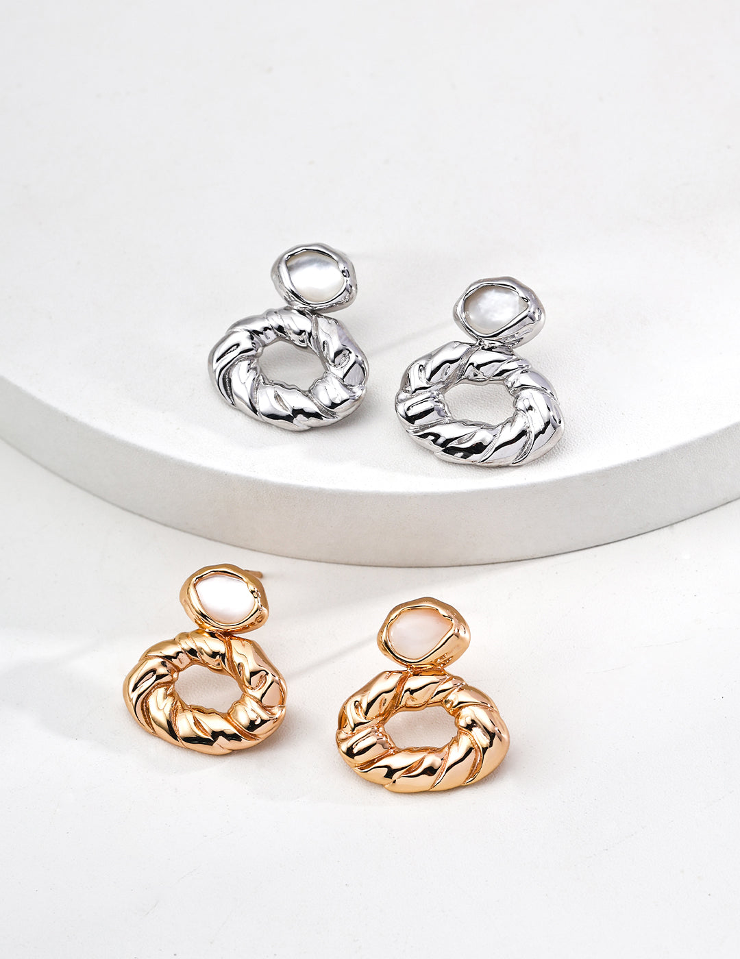 Paris Morning Earrings | S925 Silver Natural Mother-of-Pearl