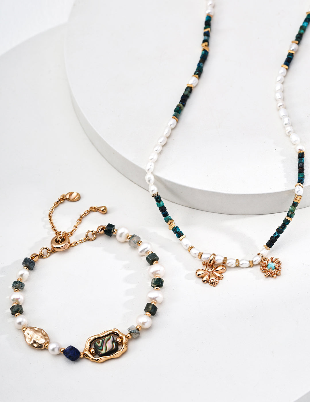 Galaxy Story Bracelet | S925 Silver Natural Pearl Lapis Lazuli Fantasy Shell Water Grass Agate