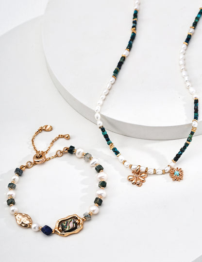 Galaxy Story Bracelet | S925 Silver Natural Pearl Lapis Lazuli Fantasy Shell Water Grass Agate