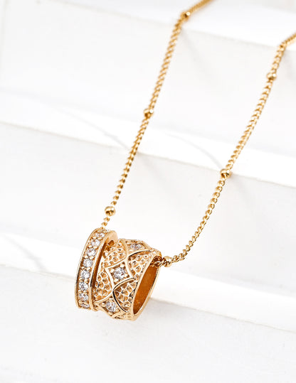 Supernova Relic Necklace | S925 Vintage Gold Zircon Pendant