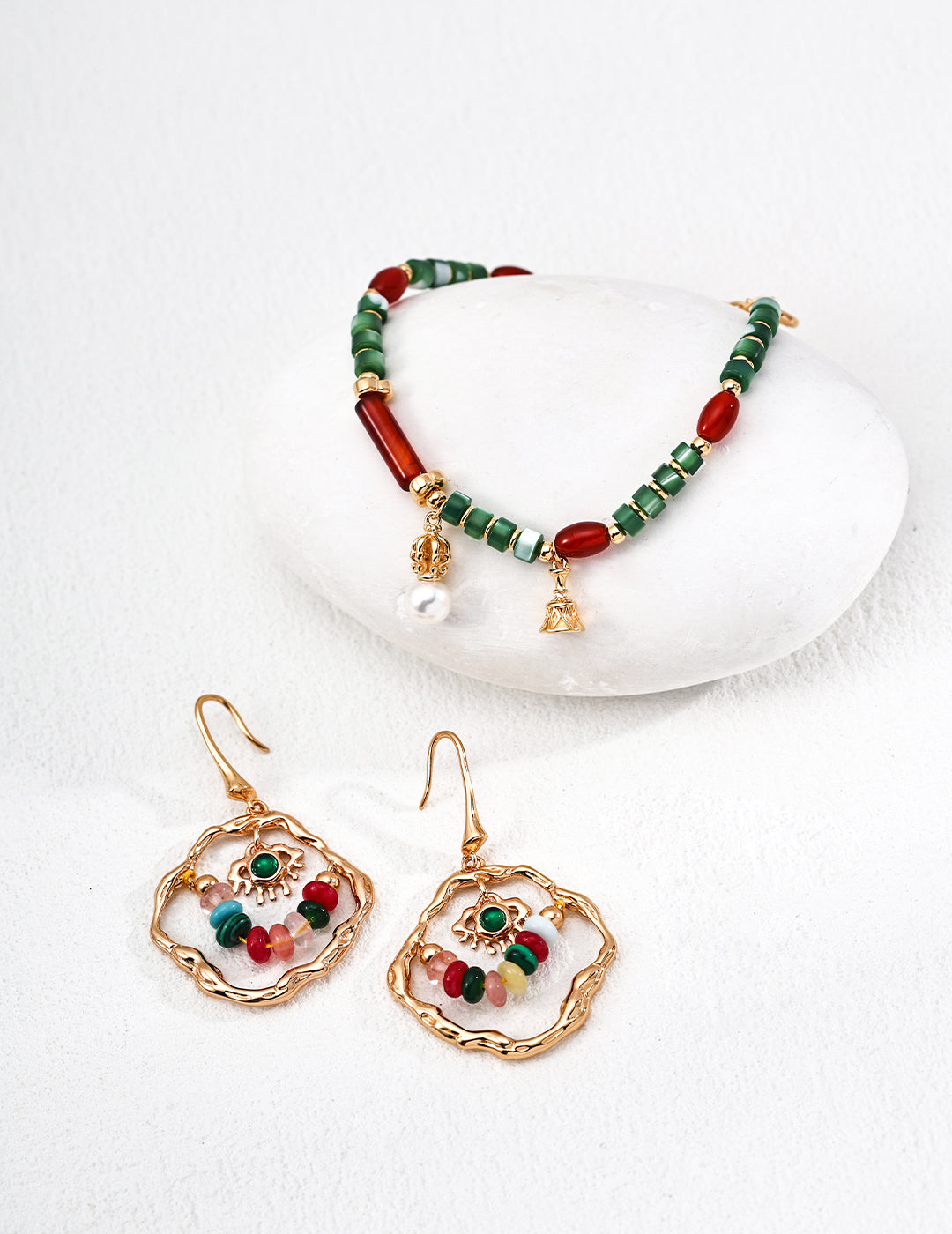 Starry Sky Secret Bracelet | S925 Vintage Gold Natural Pearl Agate Shell