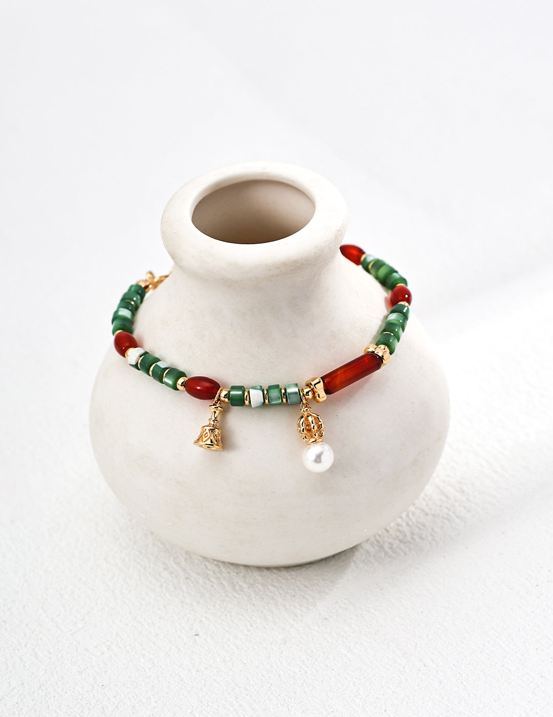 Starry Sky Secret Bracelet | S925 Vintage Gold Natural Pearl Agate Shell