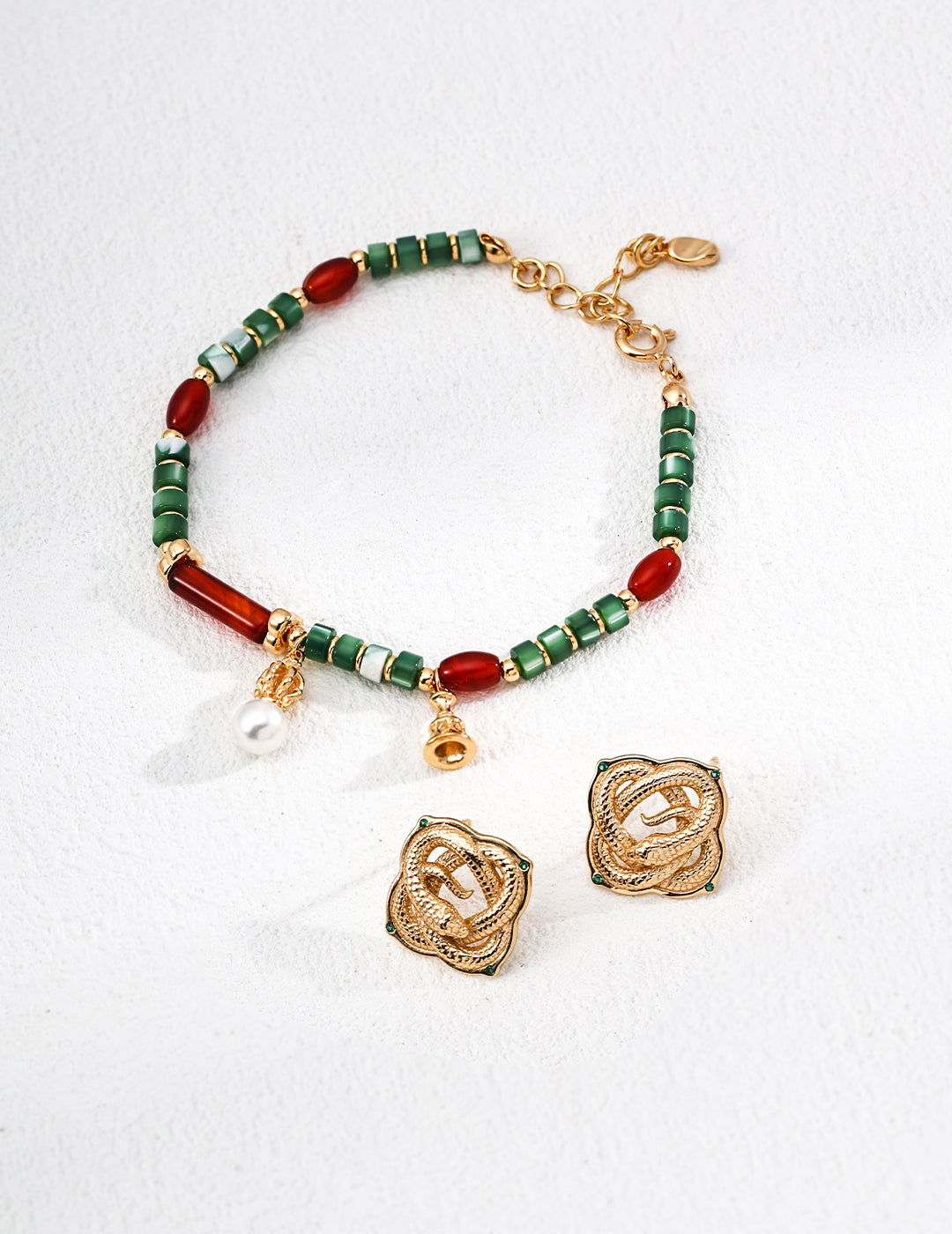 Starry Sky Secret Bracelet | S925 Vintage Gold Natural Pearl Agate Shell