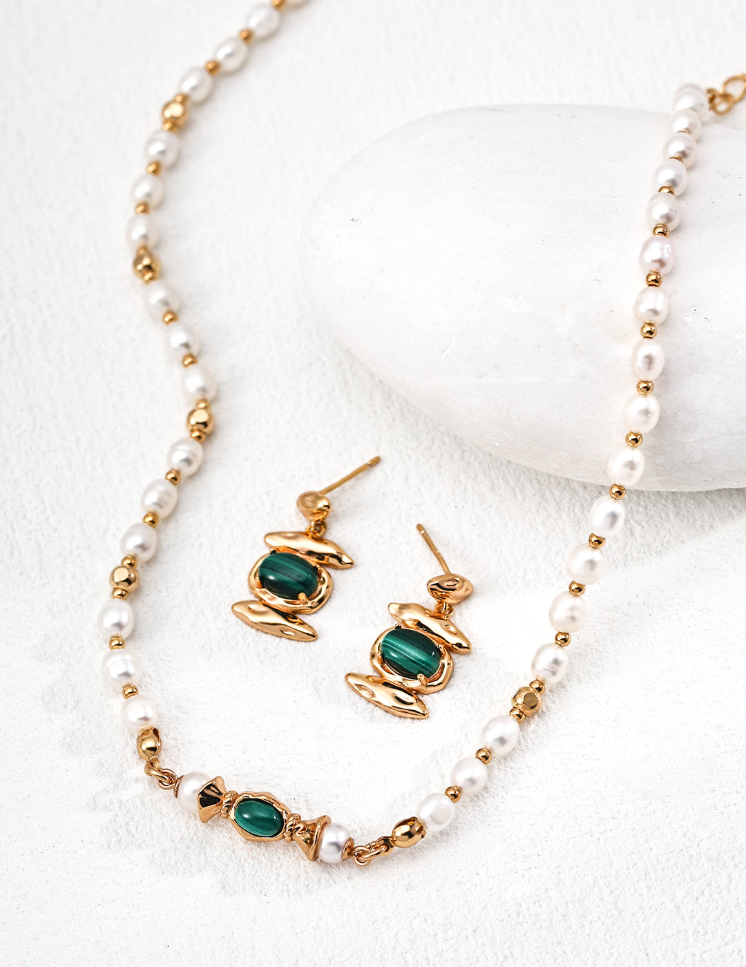 【Designer Style】Secret Feather Earrings | S925 Silver Vintage Gold Natural Malachite
