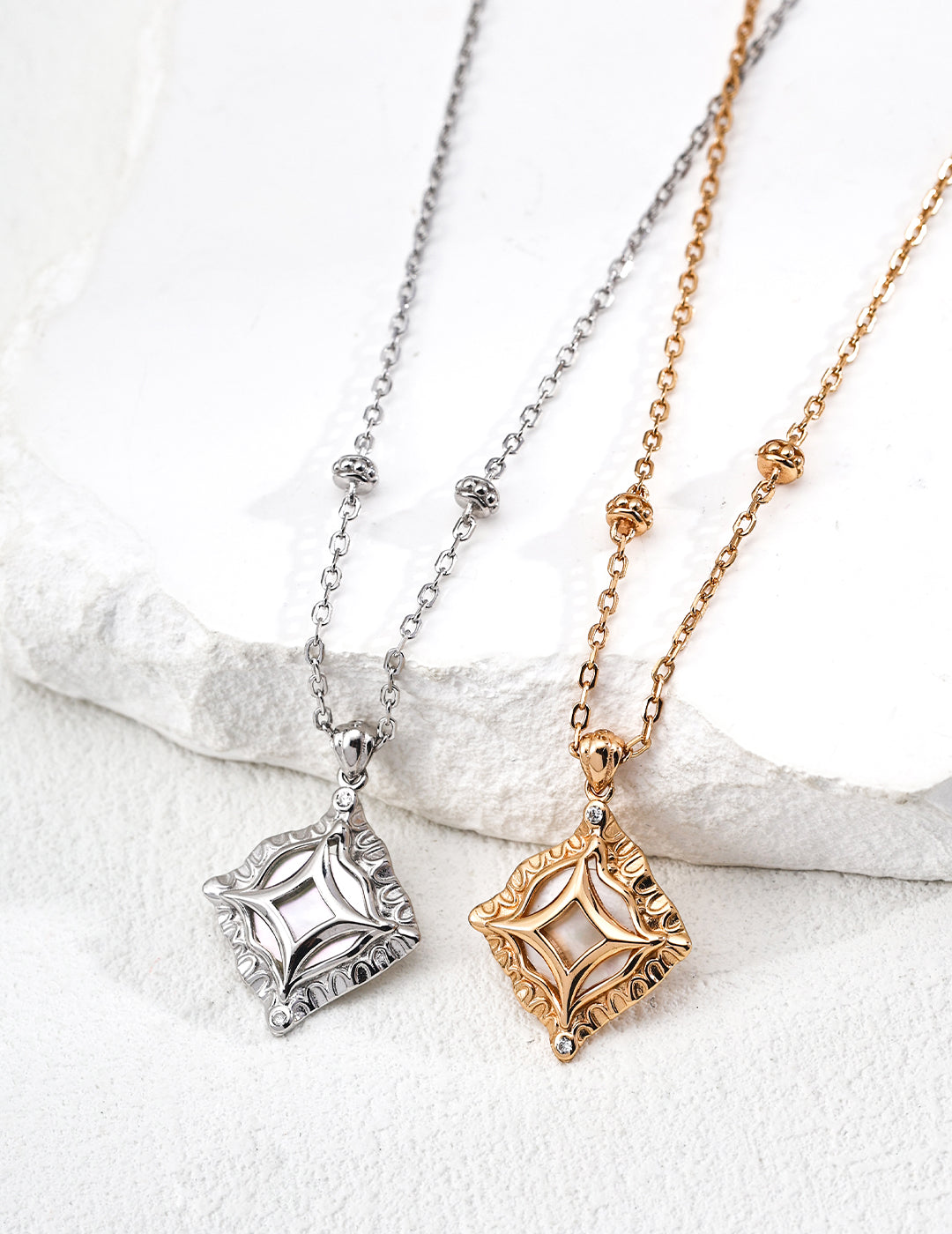 Galaxy Kiss Necklace | S925 Silver Natural Mother-of-Pearl Zircon