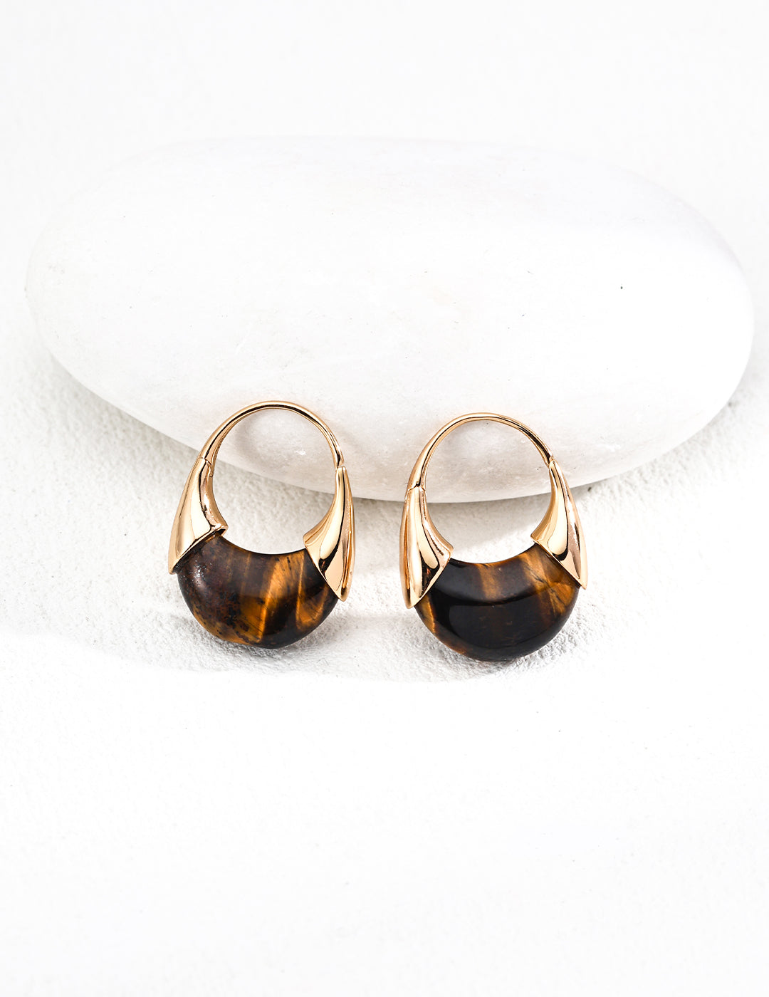 Star Sand Eye Earrings｜S925 Vintage Gold Tiger Eye Stone
