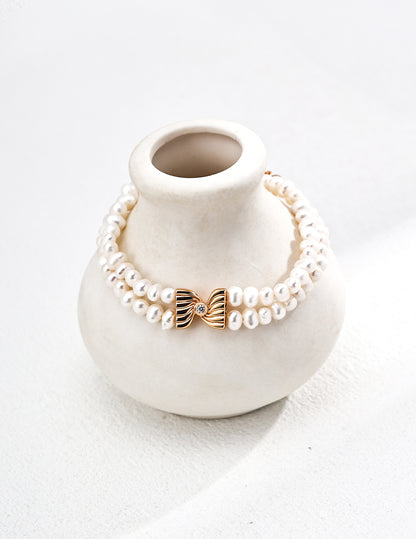 Star String Light Trail Bracelet | S925 Two-color Pearl Zircon