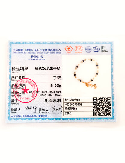 Tears of the Stars Bracelet｜S925 Vintage Gold Gray Moonlight Lapis Lazuli Pearl