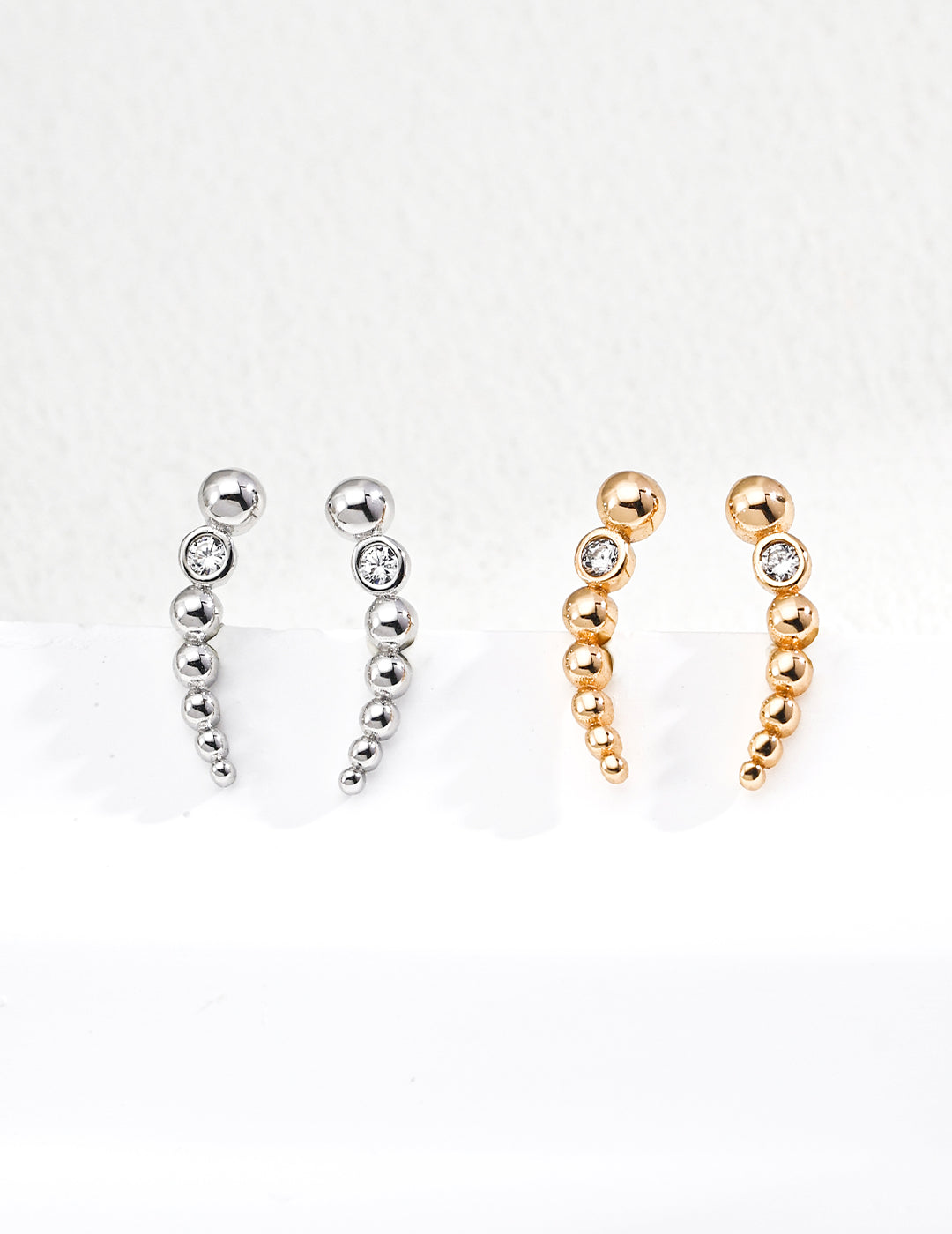 Star Trail Earrings | S925 Two-color Zirconia