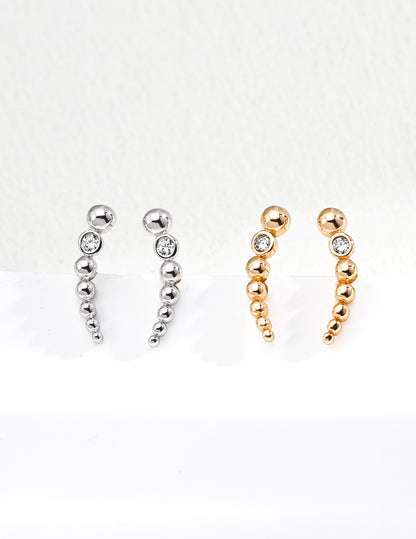 Star Trail Earrings | S925 Two-color Zirconia
