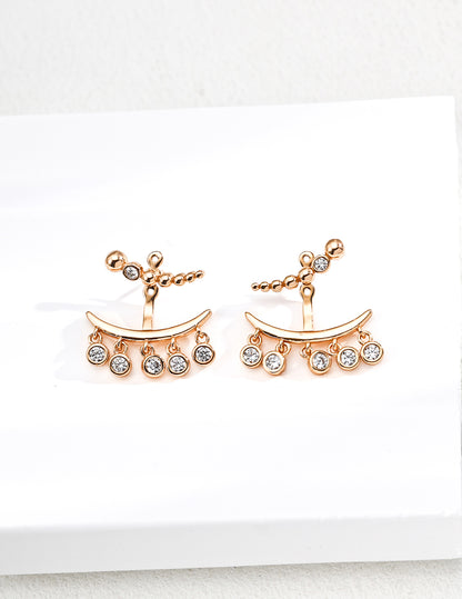 Star Trail Earrings | S925 Two-color Zirconia