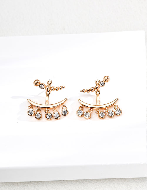 Star Trail Earrings | S925 Two-color Zirconia