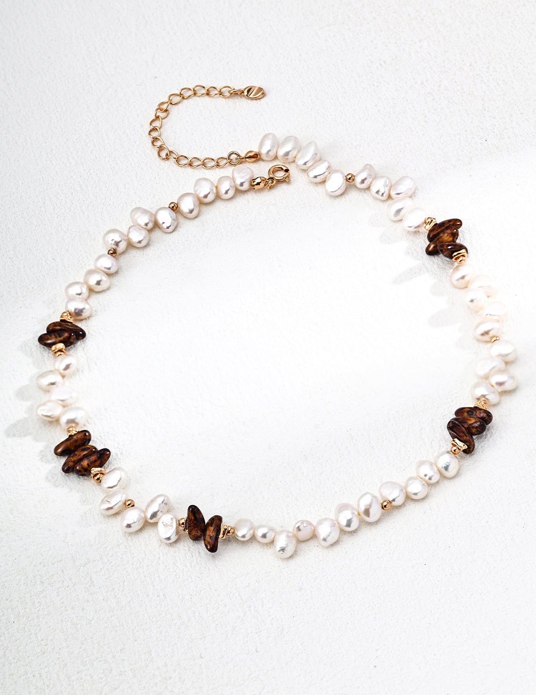 Celestial Moonlight Necklace｜S925 Silver Natural Pearl & Czech Glass in Vintage Gold