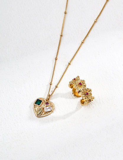 Heart Zircon Pendant Necklace – S925 Silver, Timeless Love & Elegance