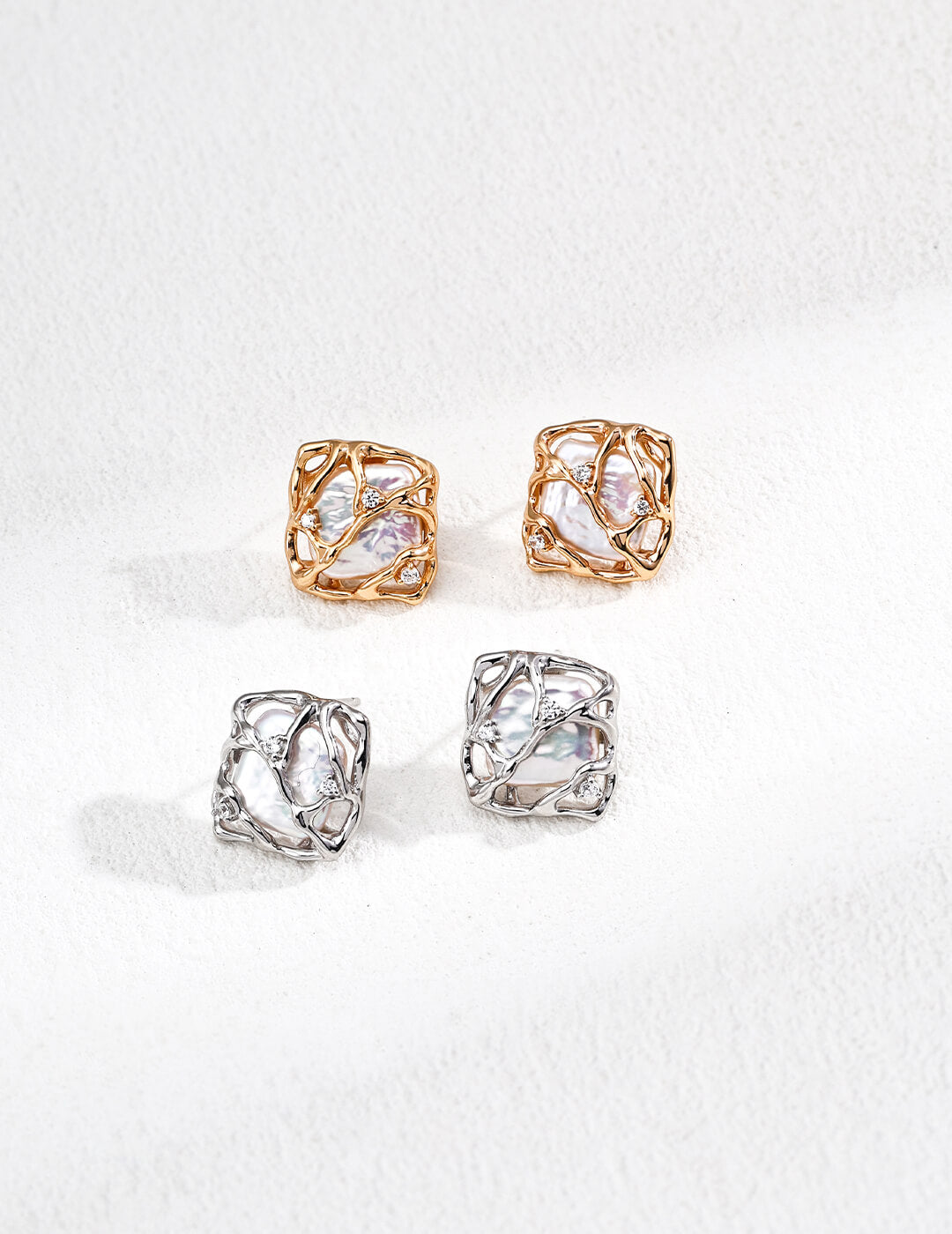 Elegant Pearl & Zircon Earrings