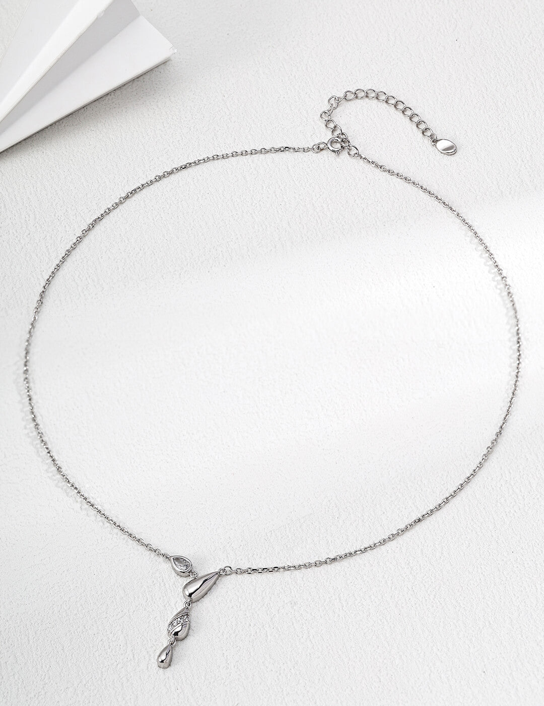 S925 Silver Zircon Pendant Necklace – Adjustable, Minimalist Shine